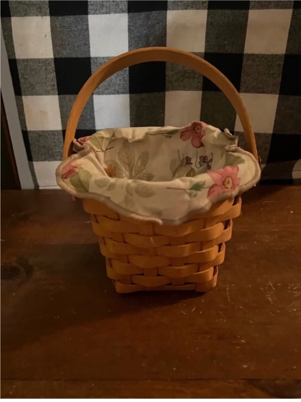Longaberger Oregano Cancer  Woven Handled Basket