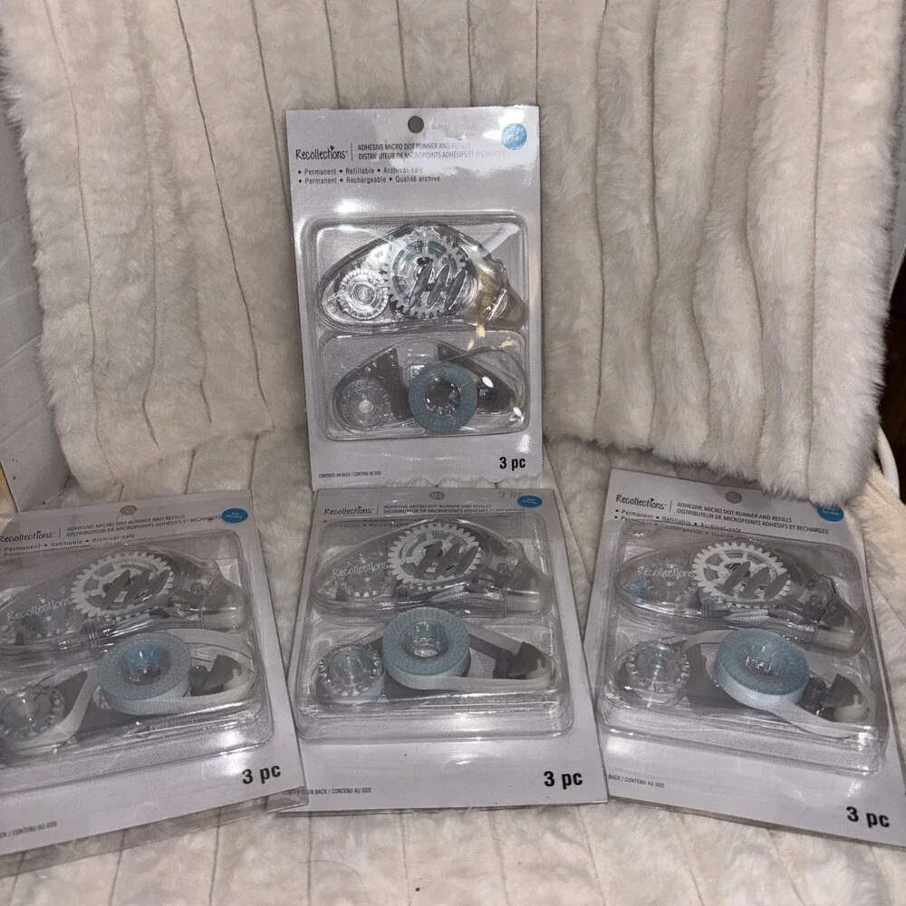 New Lot of 4 Recollections Adhesive Micro Dot Runner & Refills Sets - Permanent