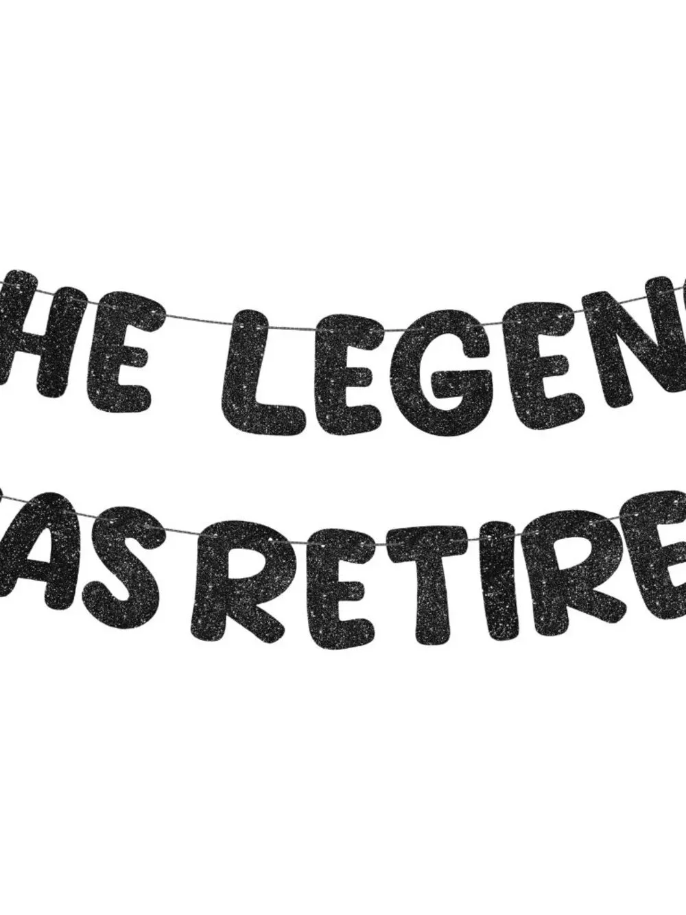 Fulmoon Pre Strung the Legend Has Retired Glitter Banner 9.8 ft Retirement Banne