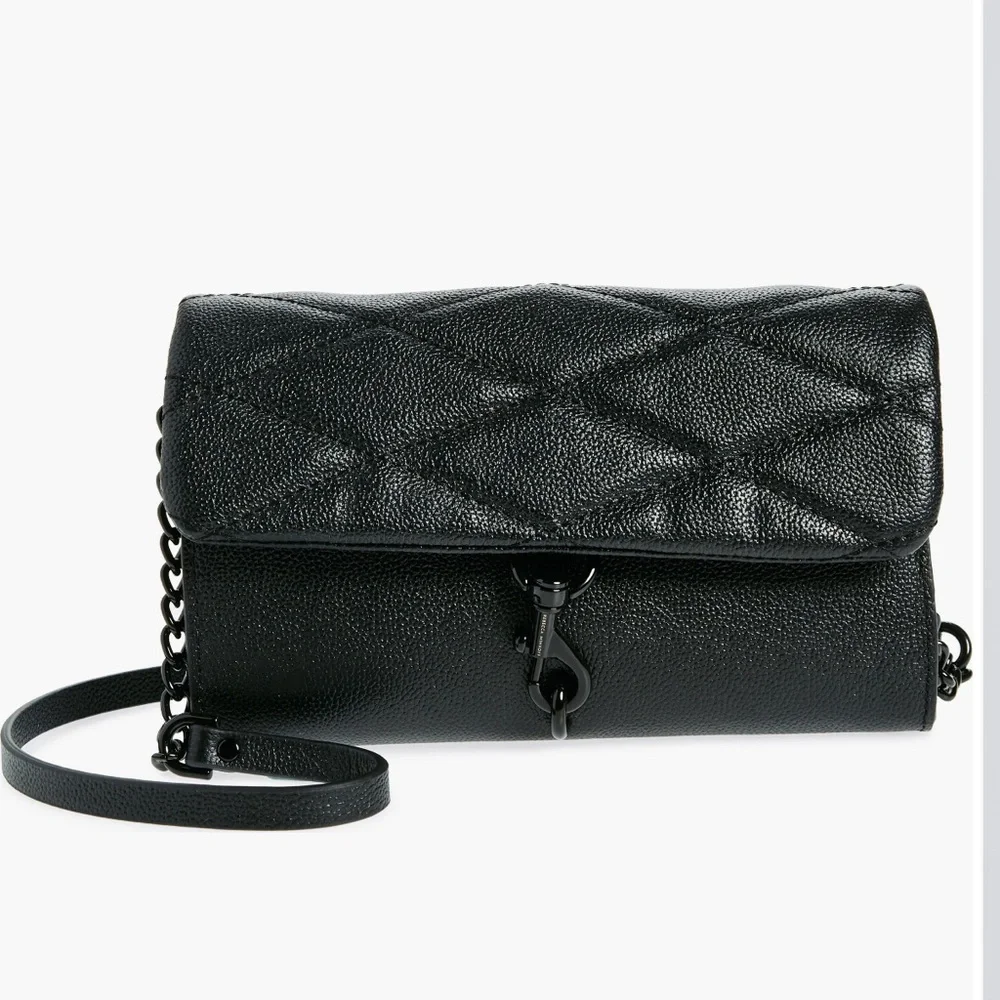 Rebecca Minkoff Black Edie Wallet on a Chain NWT