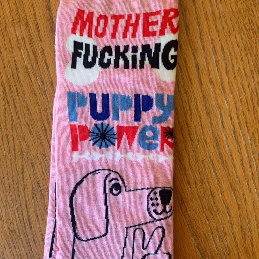 Blue Q Womens Cotton Ankle Socks Puppy Power Pink