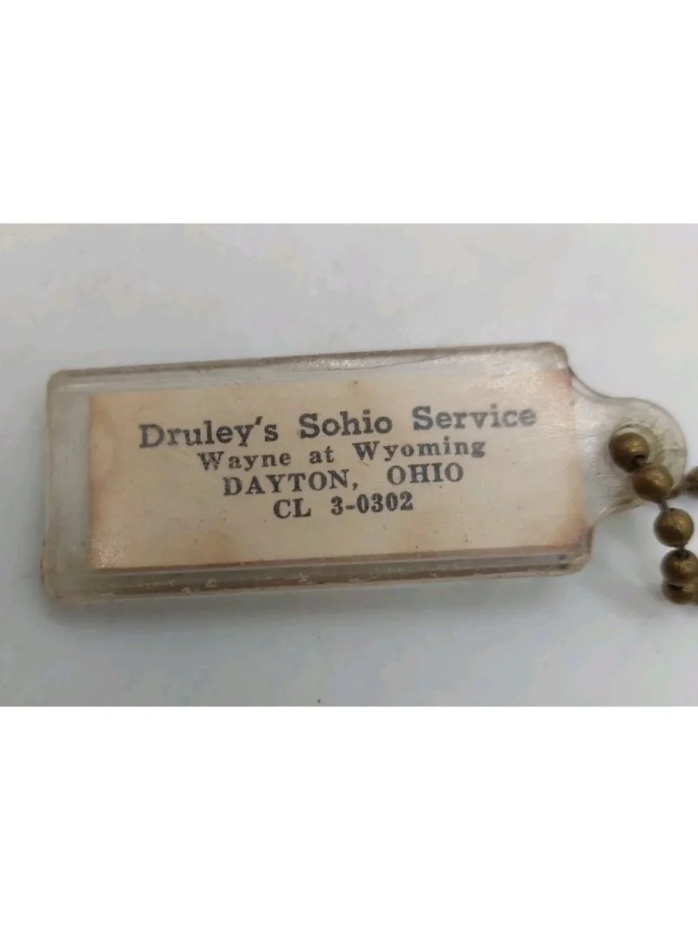 Druley's Sohio Service Wayne At Wyoming Dayton Ohio Keychain Vintage