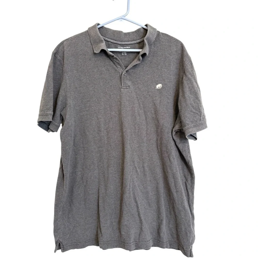2/$30 Banana Republic - Men’s Gray Cotton Polo Shirt Short Sleeve XL