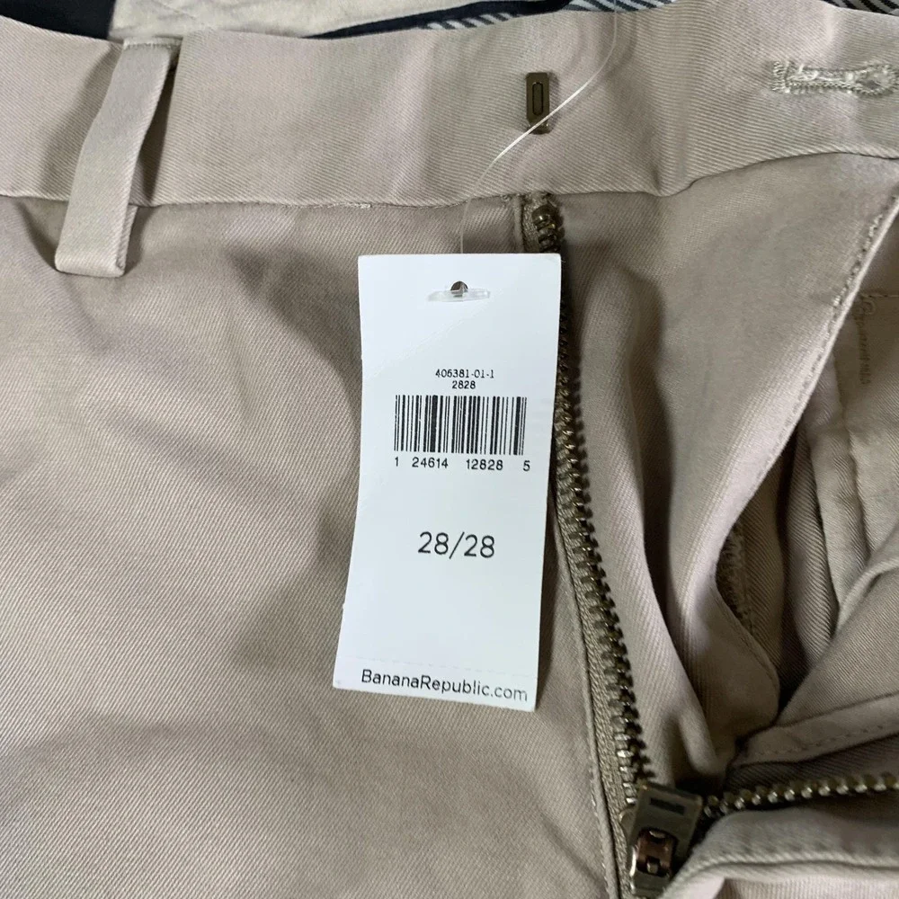 Banana Republic Pants Men 30x28(Tag 28x28) Beige Aiden Chino Slim Fit Cotton NEW