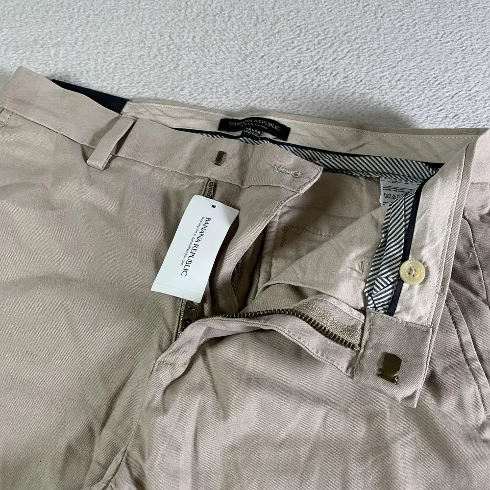 Banana Republic Pants Men 30x28(Tag 28x28) Beige Aiden Chino Slim Fit Cotton NEW