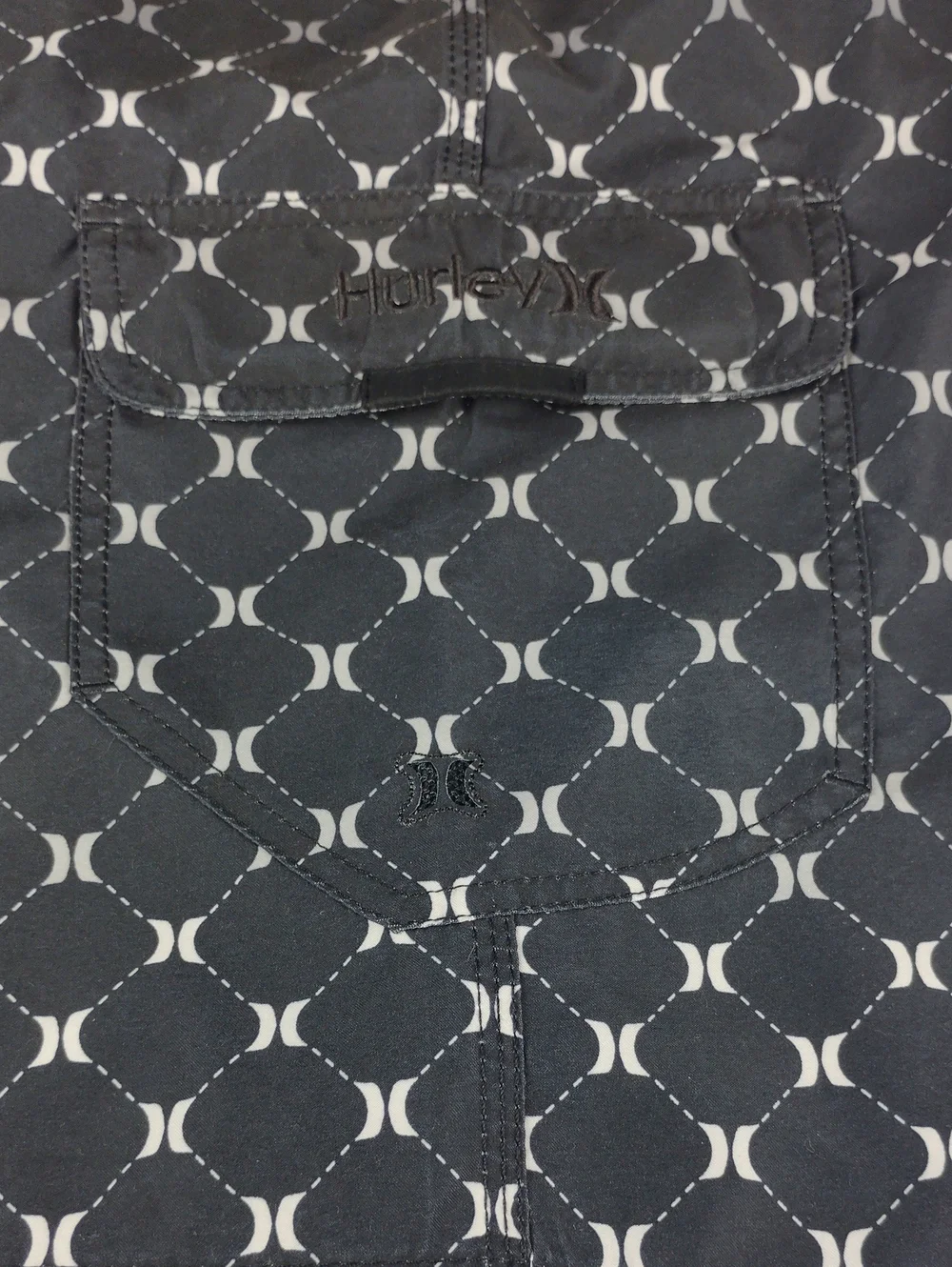 Hurley Men's Black Patterned Swim Trunks