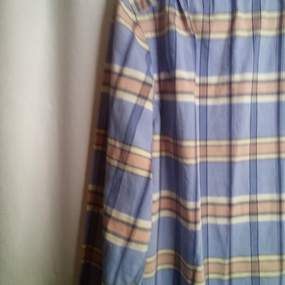 Banana Republic Shirt Men M 15 15 1/2 Button Up Long Sleeve Plaid Blue Orange