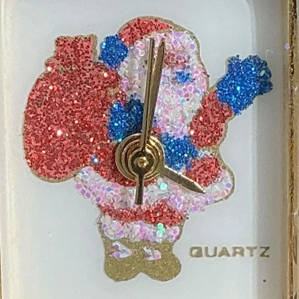 Vintage Nelsonic Quartz Gold Toned Santa Claus Watch