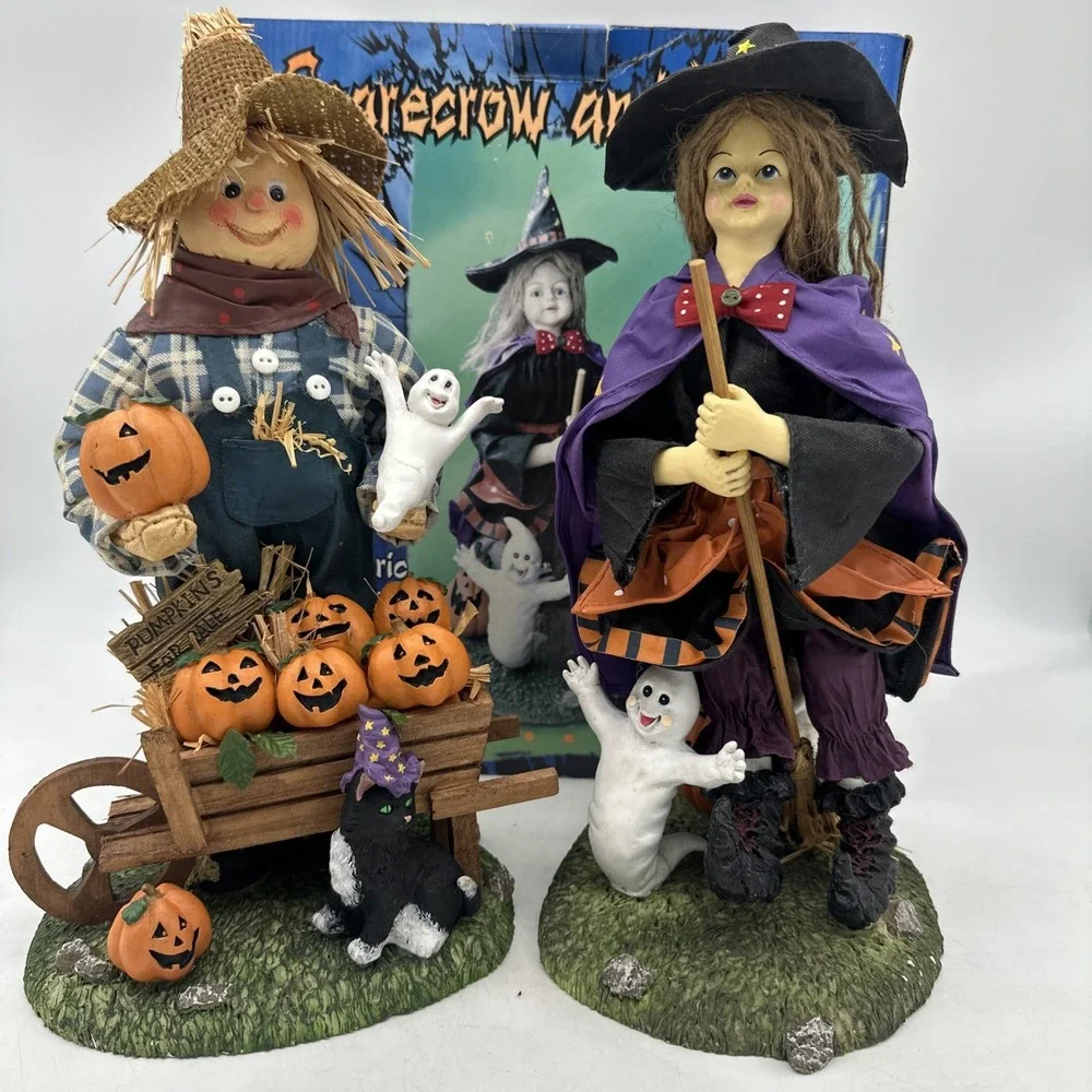 Vintage Halloween Witch & Scarecrow Figures 13