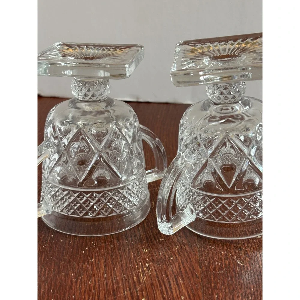 Imperial Glass Cape Cod Clear Pressed Glass Creamer and Sugar Bowl Set Vintage