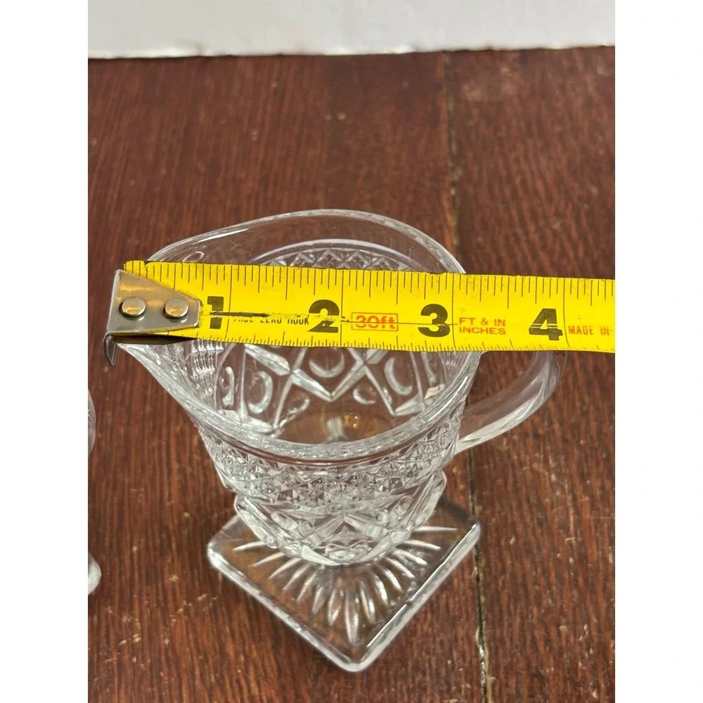 Imperial Glass Cape Cod Clear Pressed Glass Creamer and Sugar Bowl Set Vintage