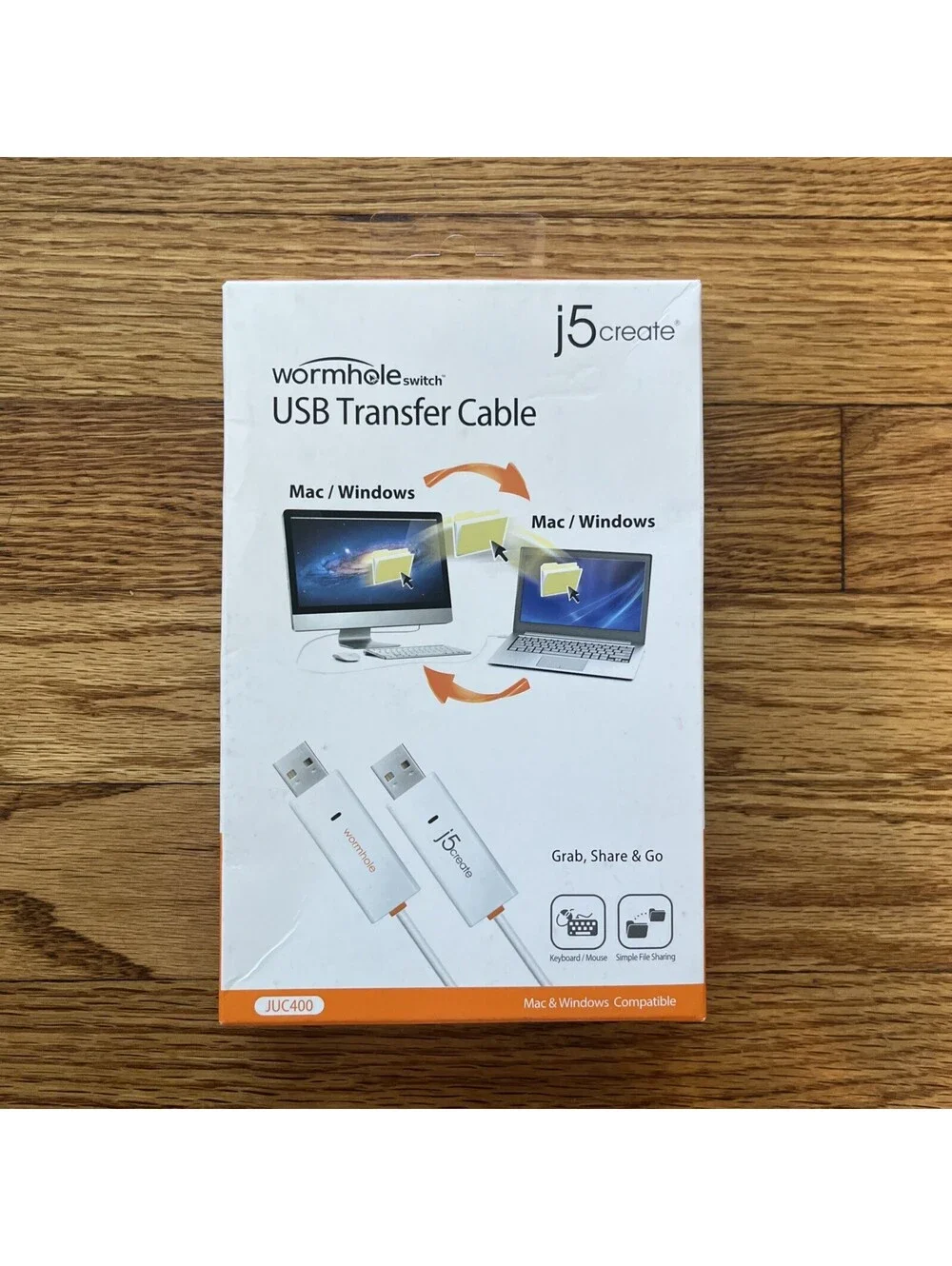 j5create USB 3.0 Wormhole Switch JUC400 Data Transfer Keyboard Mouse Share Cable