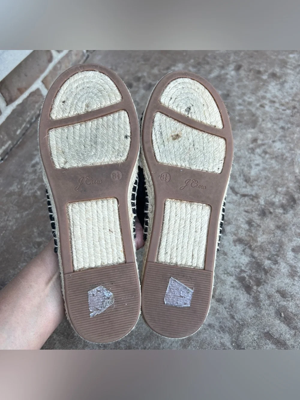 J Crew Twisted Knot Espadrille Sandals in Canvas Sz 8.5
