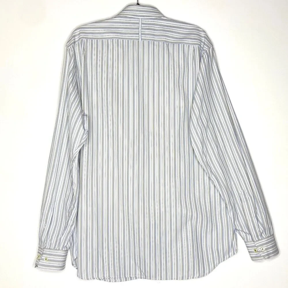 Banana Republic Stripe Button Down Dress Shirt Men's Size XL 17-17 1/2