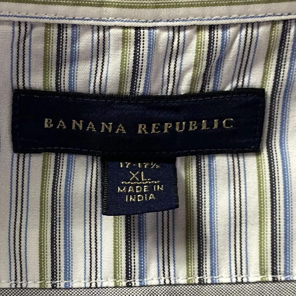 Banana Republic Stripe Button Down Dress Shirt Men's Size XL 17-17 1/2