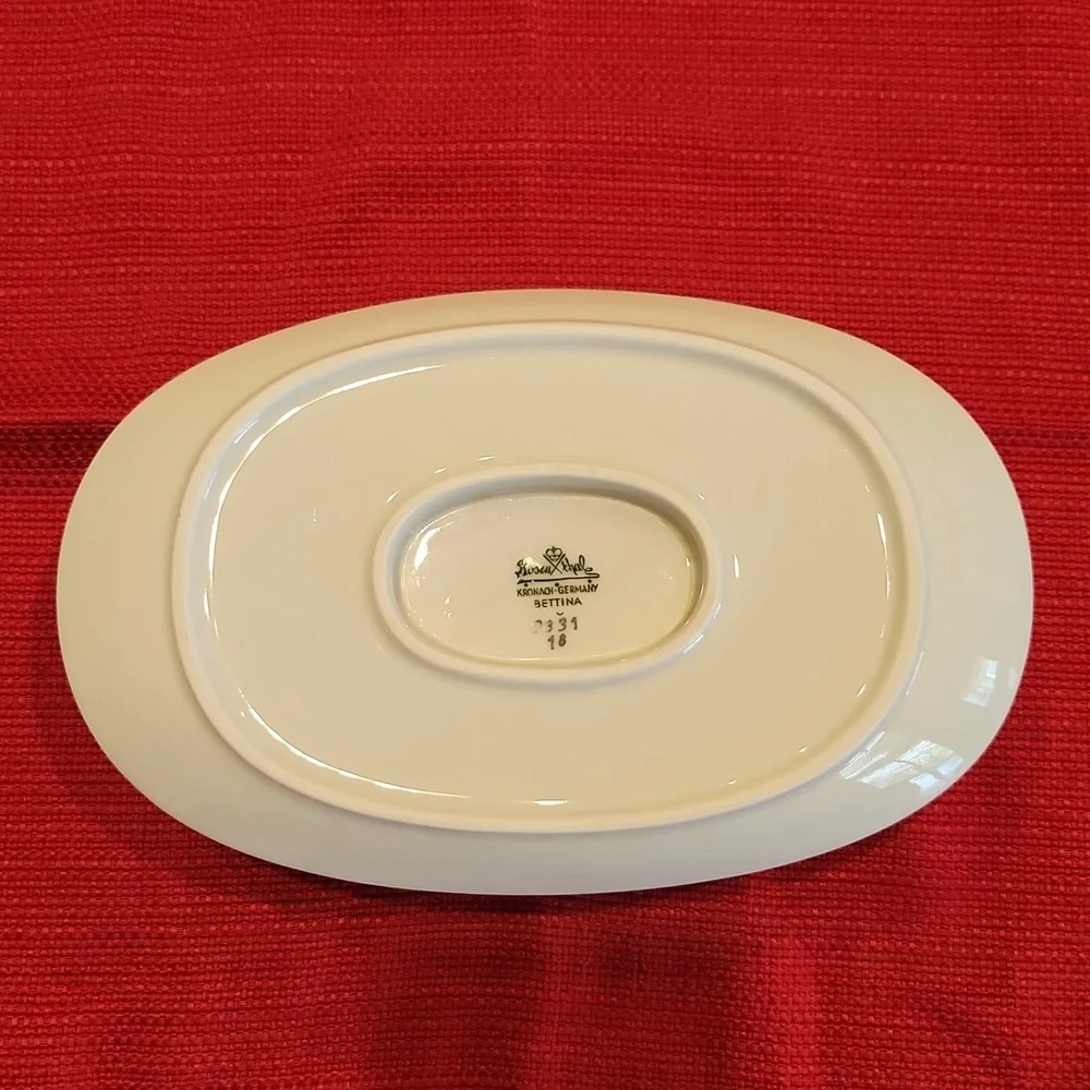 Vintage MCM ROSENTHAL Bettina Smoke Sauce Bowl with Attached Plate Silver Rim