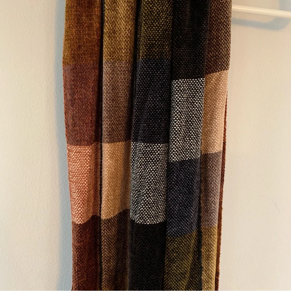 Plaid Scarf Earthtones Brown Black Gray Soft Womens Fashion Croft Barrow