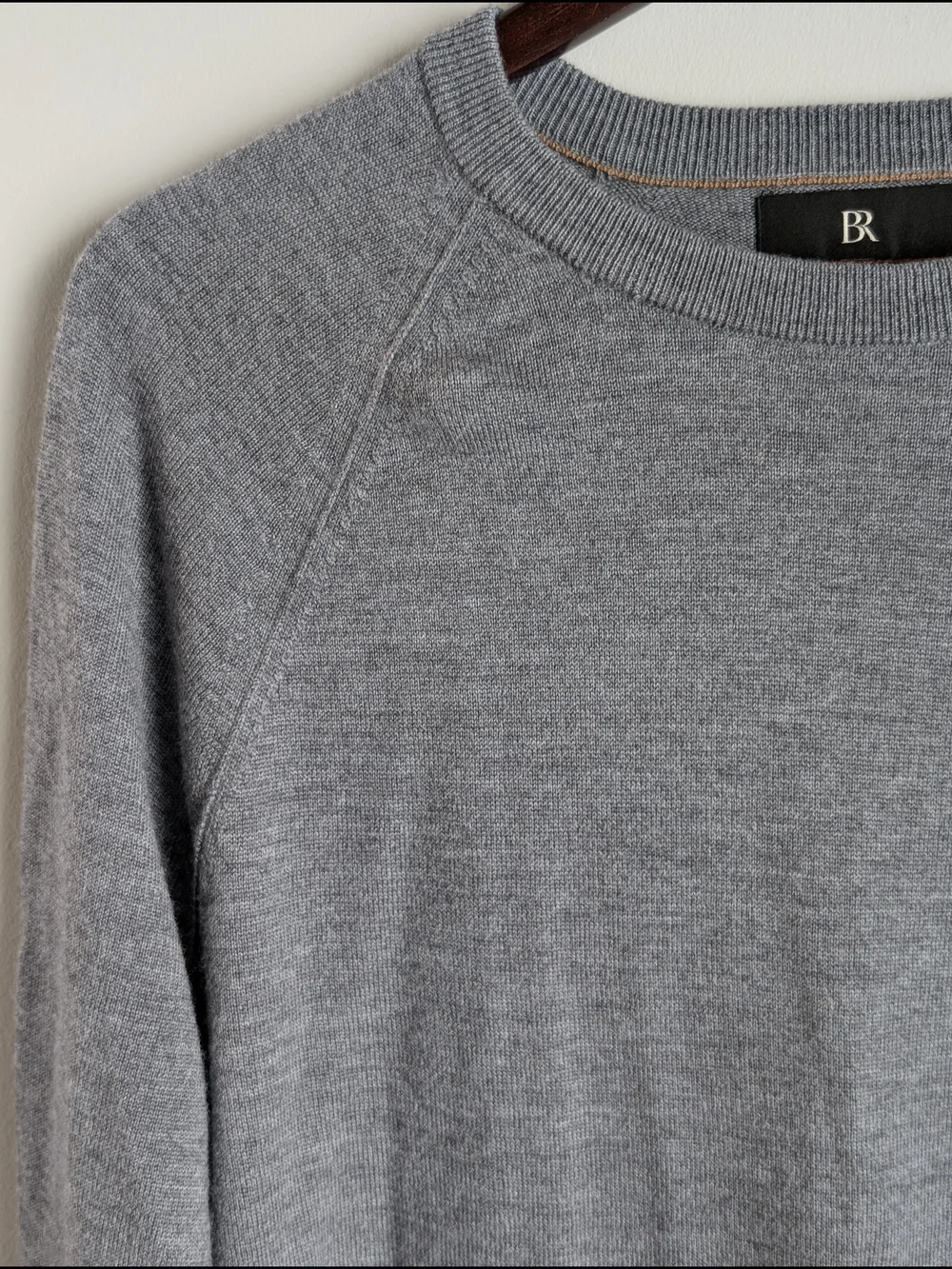 Banana Republic Extra Fine Merino Wool Crewneck Sweater Men's Size Medium Gray