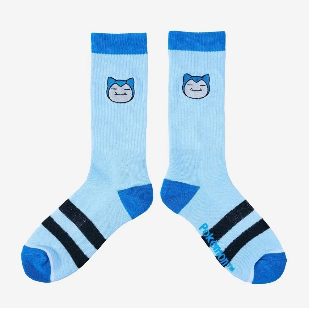 Pokemon Mens Blue Snorlax Crew Socks 1 Pair Nwt