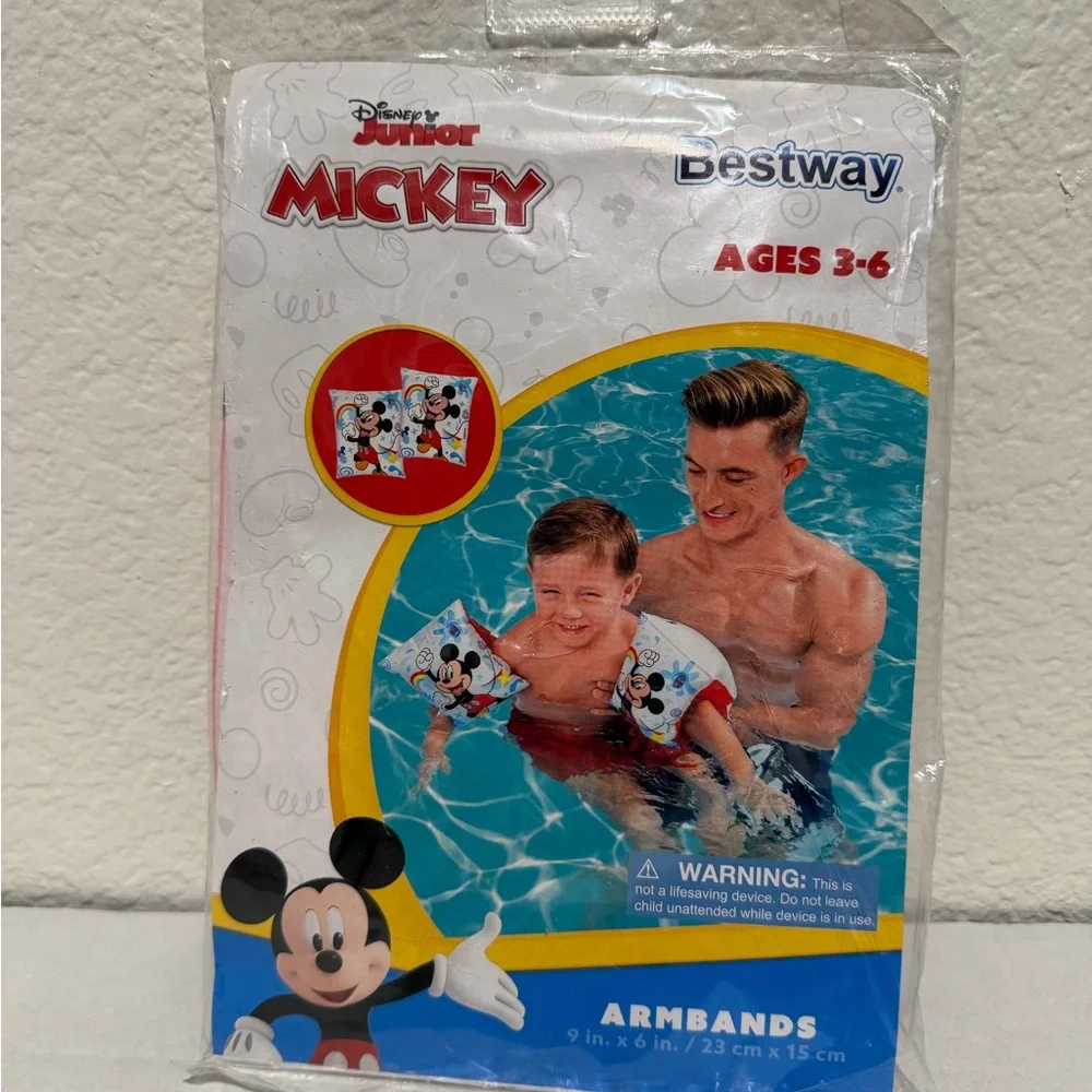disney junior mickey mouse floaties armbands ages 3-6, swimming #A116‎