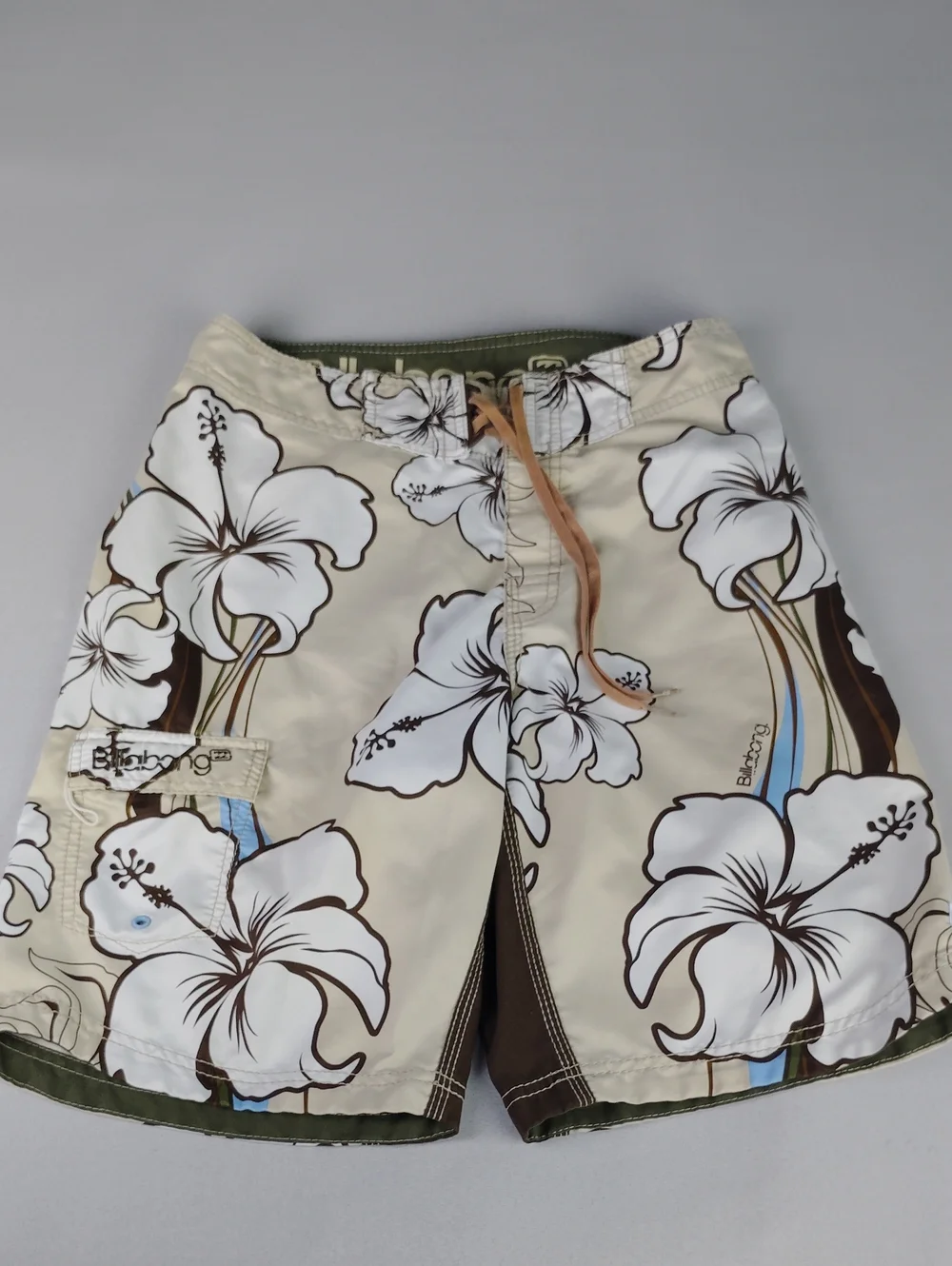 Billabong Beige and White Floral Board Shorts