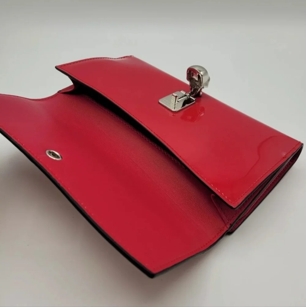 ALEXANDER McQUEEN Fucsia Patent Leather Continental Wallet, NWT