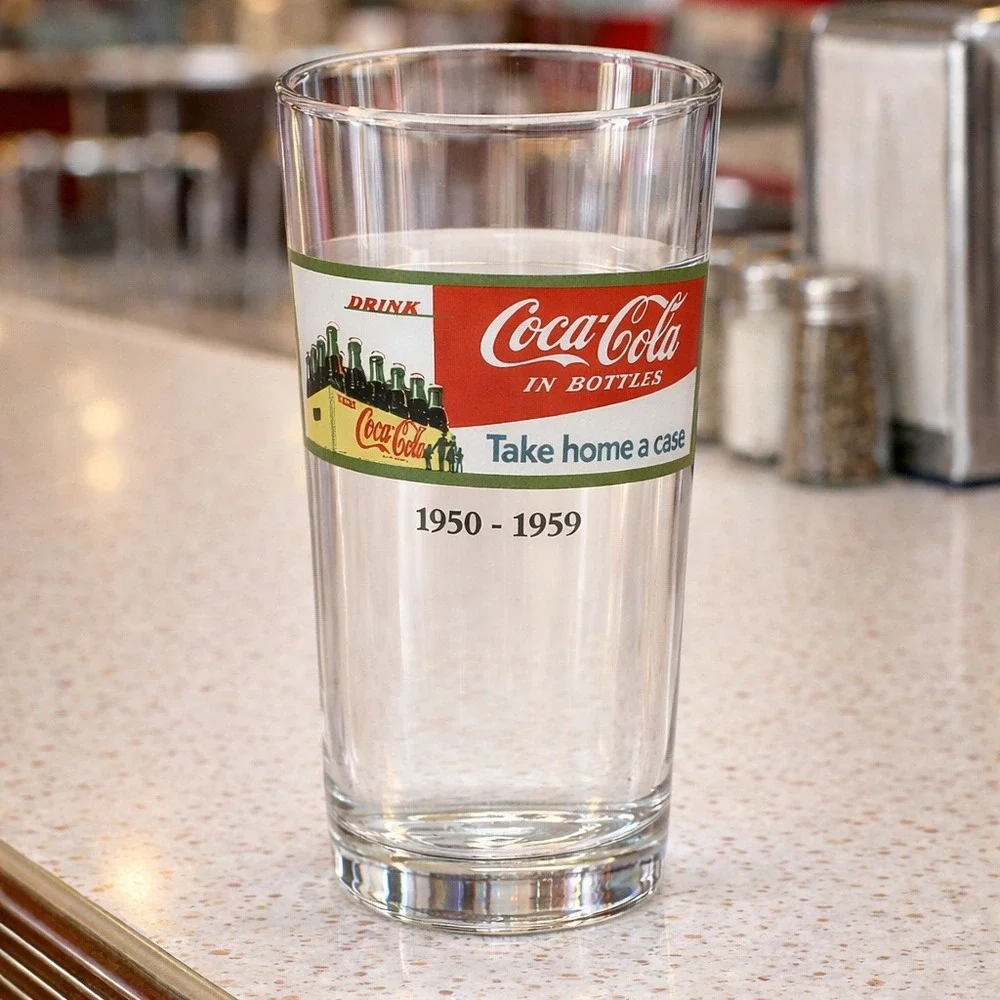 Vintage Coca Cola Glass 1950s Commemorative Drink Take Home A Case‎ Collectible