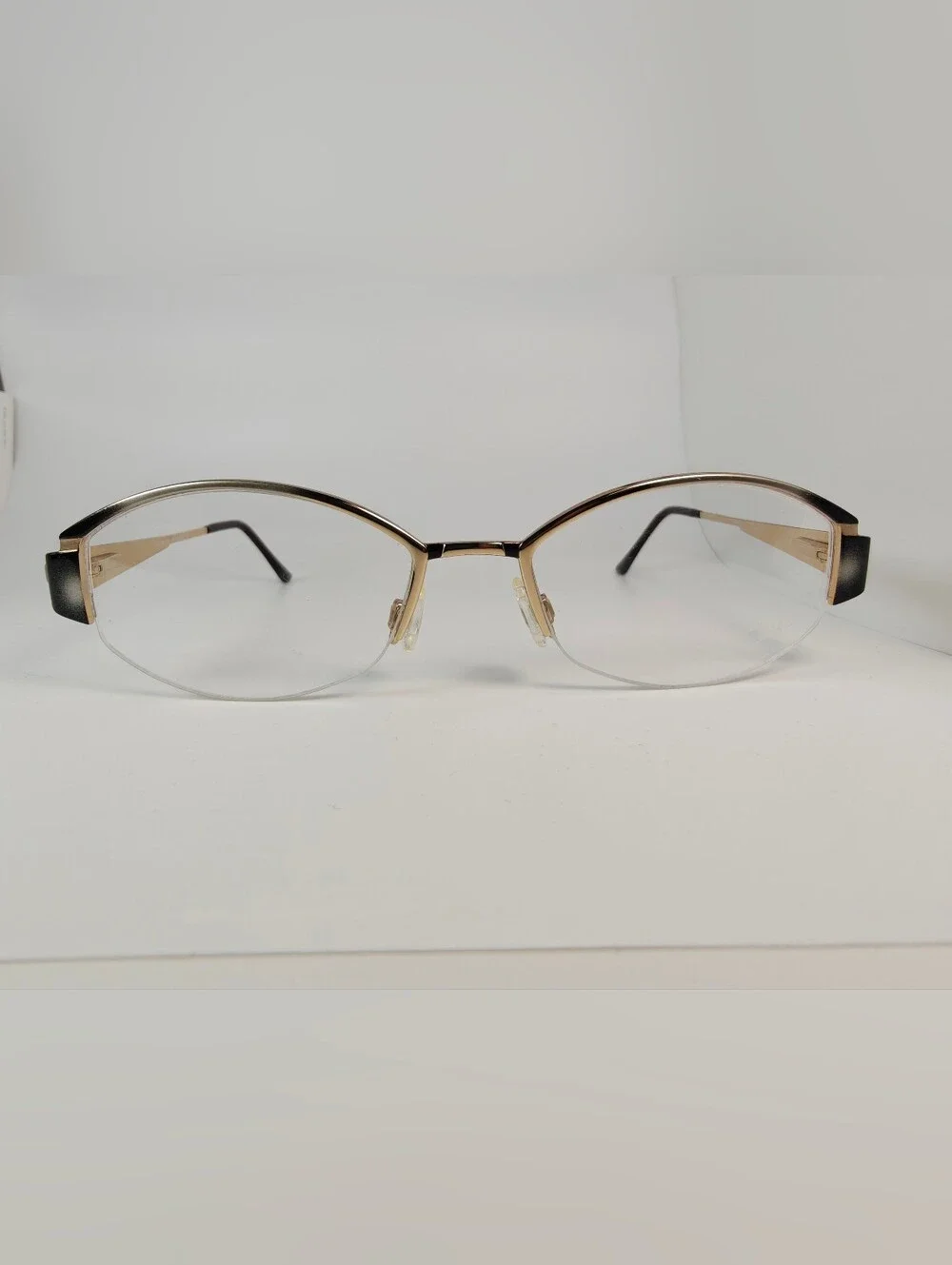 Cazal. Gold and Black Semi-Rimless Women’s Eyeglasses. Germany