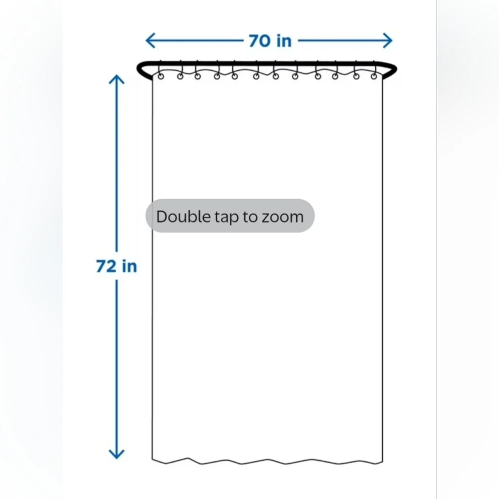 Washable Navy Blue Shower Curtain & Mat