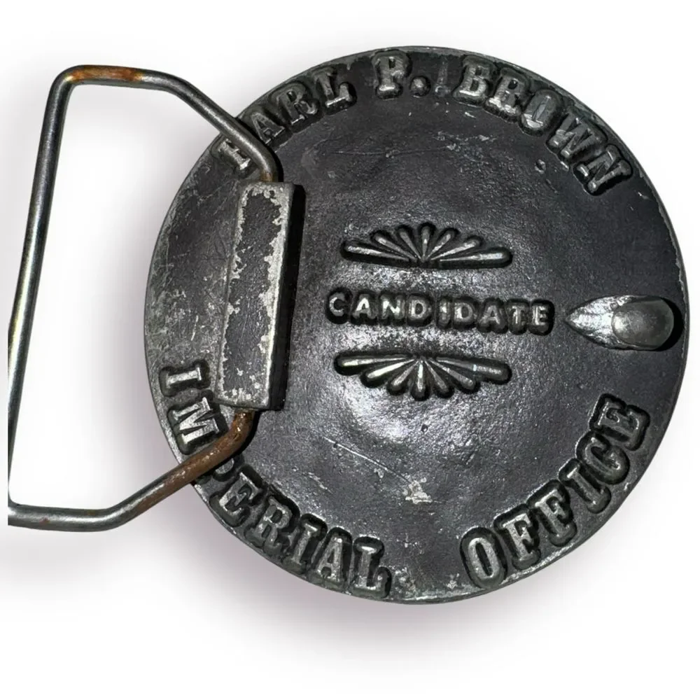 Shriners Club Sword moon Earl P Brown Imperial Office Candidate Belt Buckle Rare