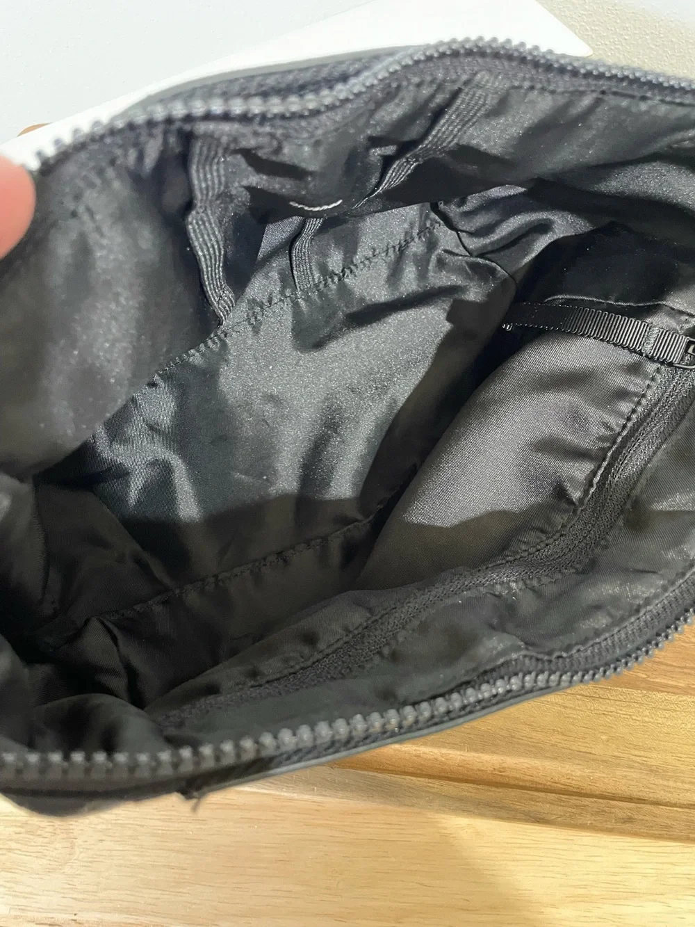 Travel Athleisure Lululemon Black Textured Cosmetic Makeup Pouch Zip Organizer