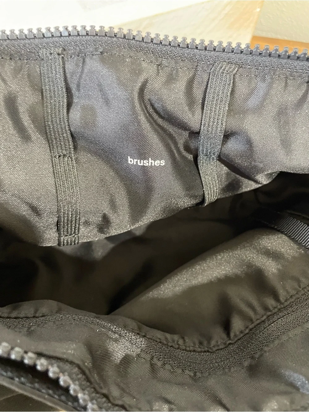 Travel Athleisure Lululemon Black Textured Cosmetic Makeup Pouch Zip Organizer