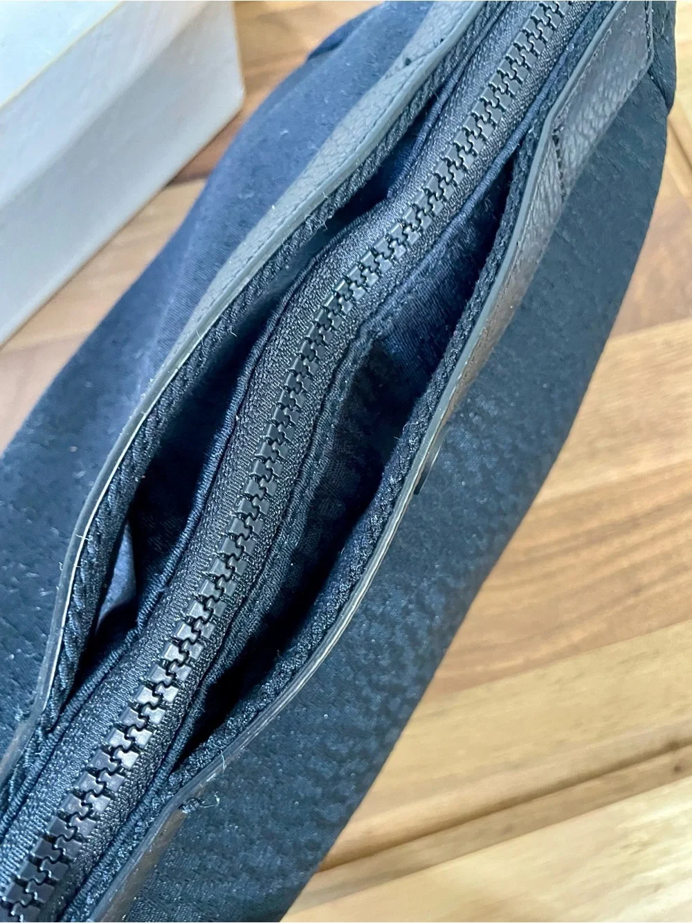 Travel Athleisure Lululemon Black Textured Cosmetic Makeup Pouch Zip Organizer
