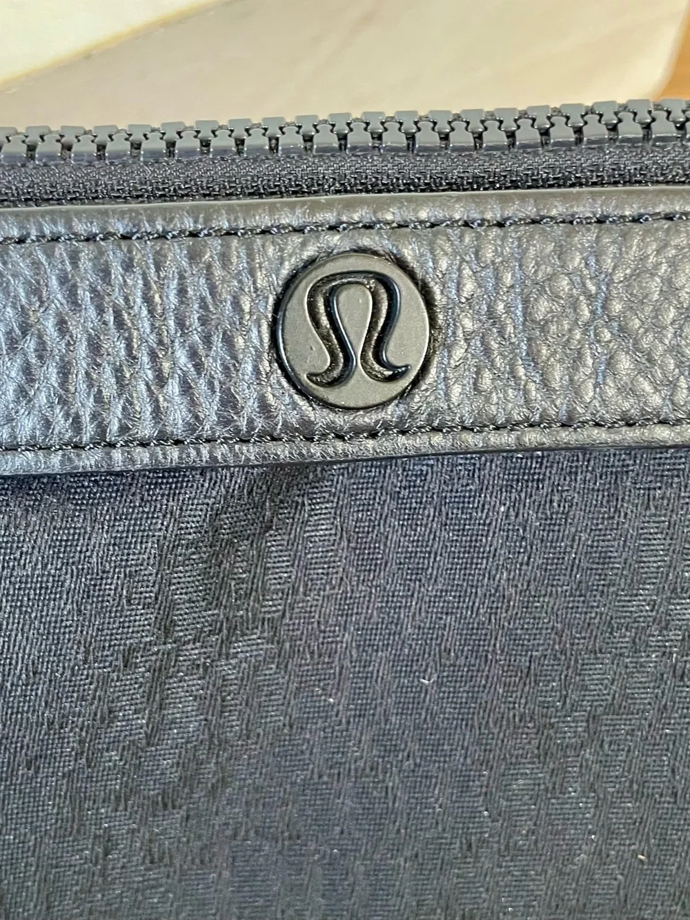 Travel Athleisure Lululemon Black Textured Cosmetic Makeup Pouch Zip Organizer