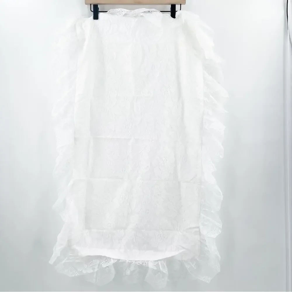 LEVINSOHN Pillow Sham King Size White Elegant Lace Romantic Shabby Chic Cottage