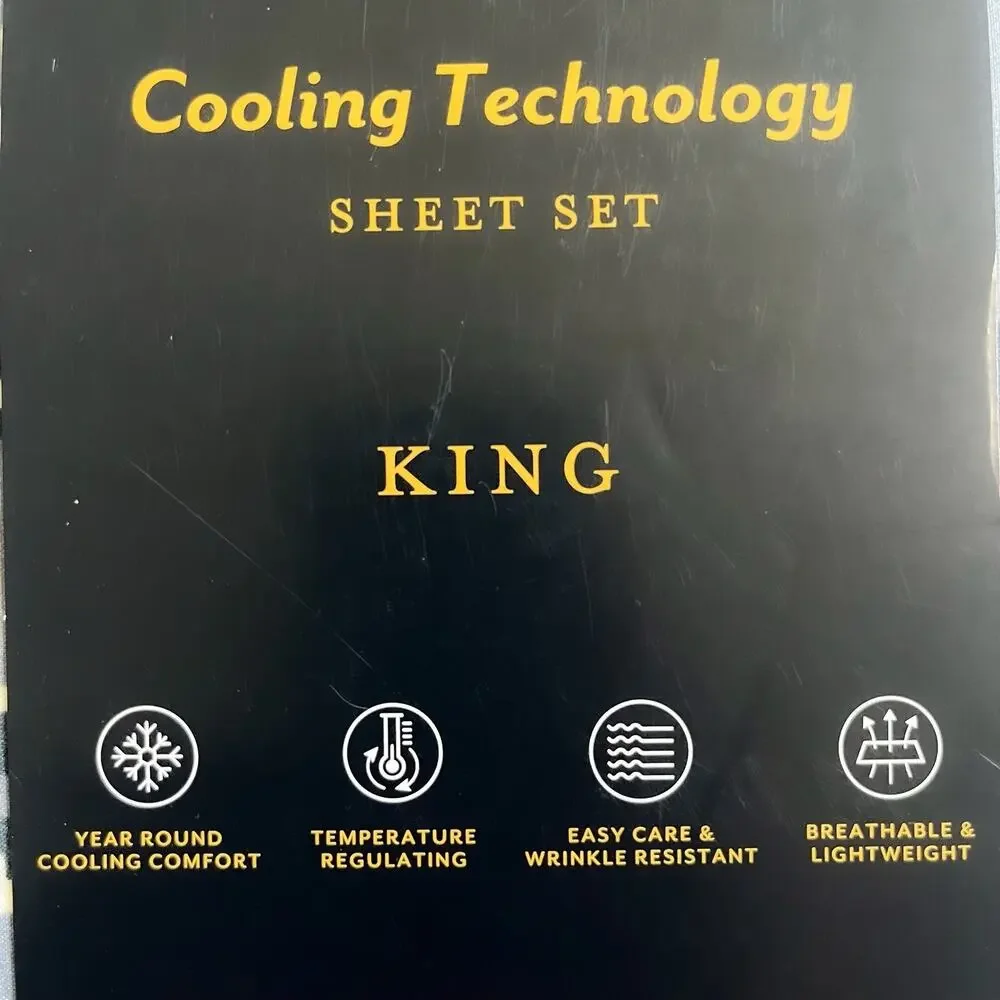 NEW Pendleton Cooling Aztec Southwestern Print Sheet Set - Blue White, King Size