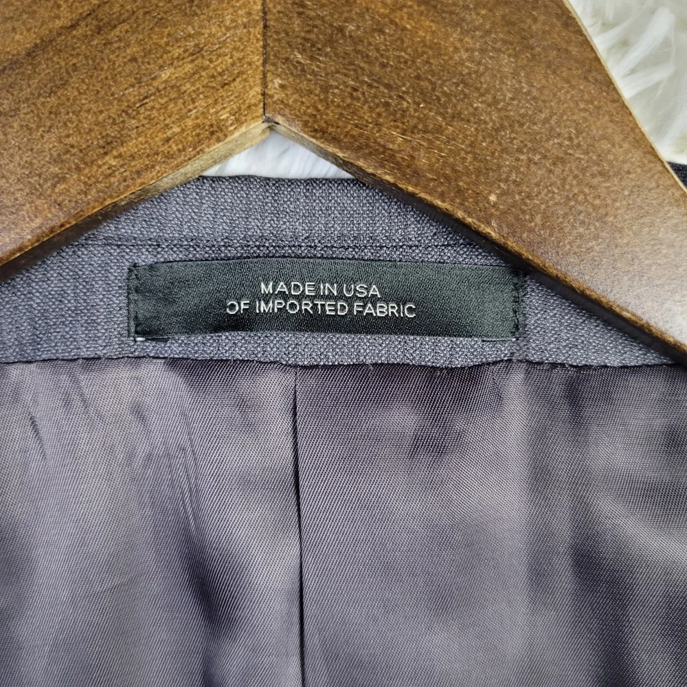 Saks Fifth Avenue BLACK Ermenegildo Zegna Grey Wool Suit Jacket Blazer 44L