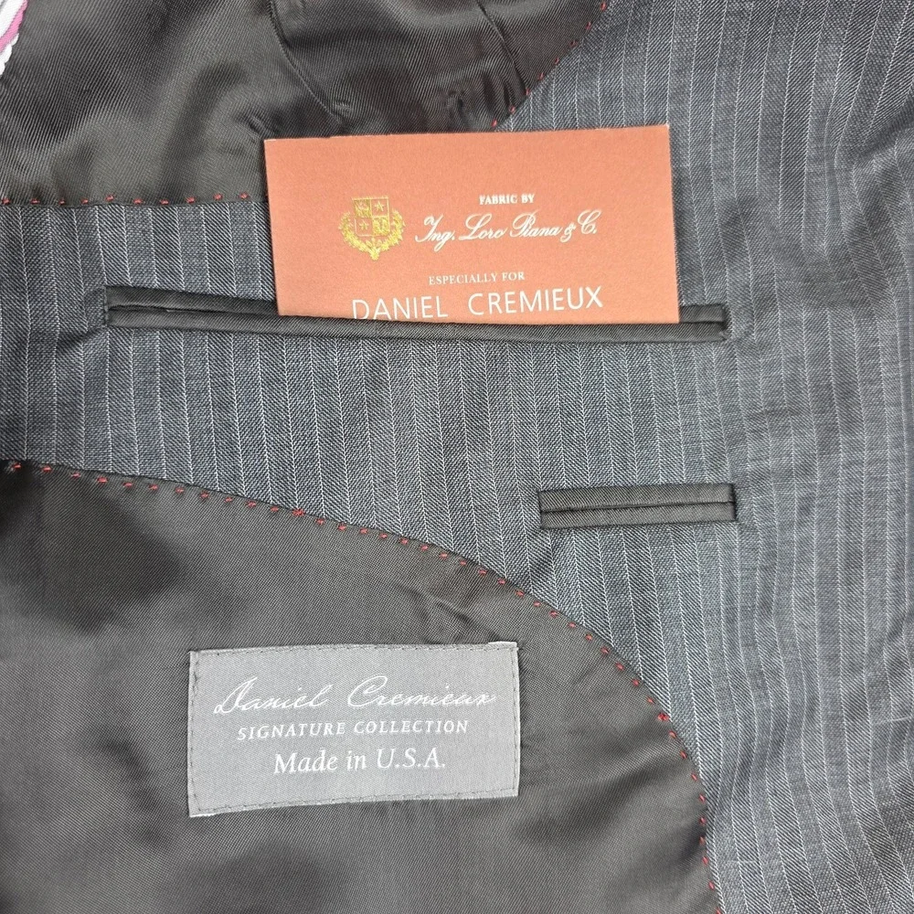 Daniel Cremieux 2-Piece Suit Mens 46R 41W Loro Piana Super 170s USA Made NWT
