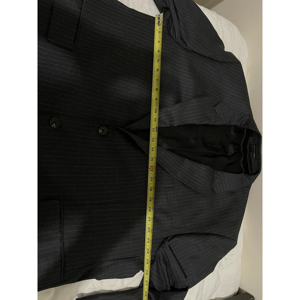 Ralph Lauren Men's 50R Charcoal Pinstripe Wool Sports Coat Blazer