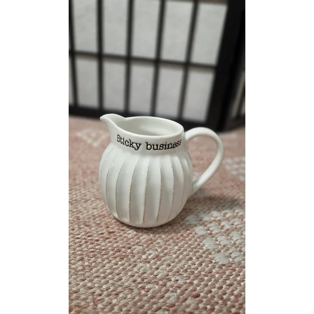 Pier 1 Small Pitcher Honey Maple Syrup STICKY BUSINESS‎ Rustic Farmhouse