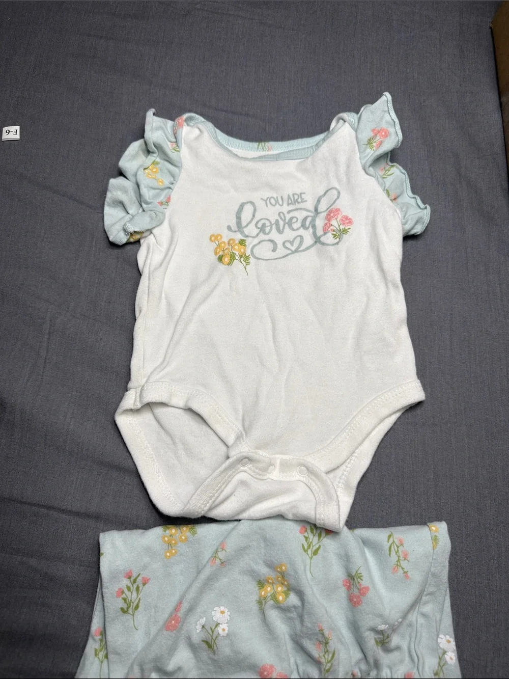 Catherine malandrino White Bodysuit and Mint Floral Pants Set