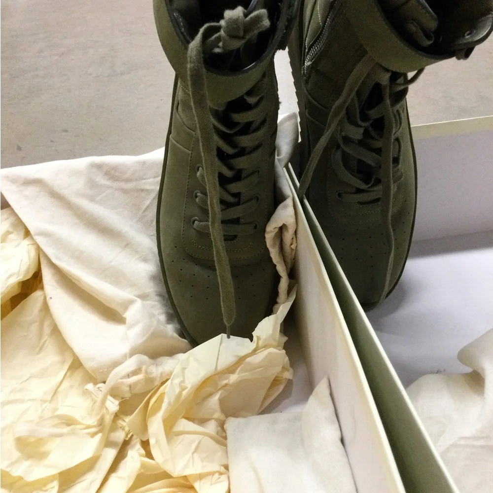 Olive Green High-Top Sneakers