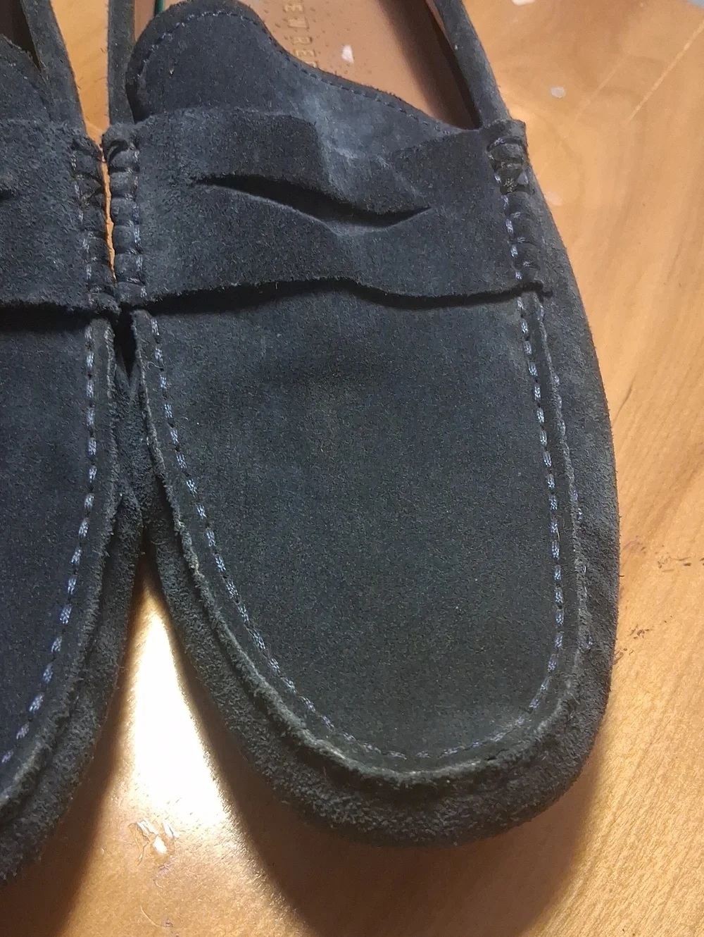 New Republic Men’s Suede Penny Loafers in Dark Navy Size 9.5