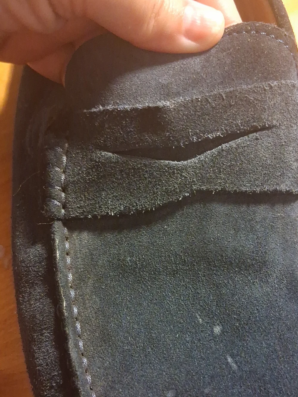 New Republic Men’s Suede Penny Loafers in Dark Navy Size 9.5