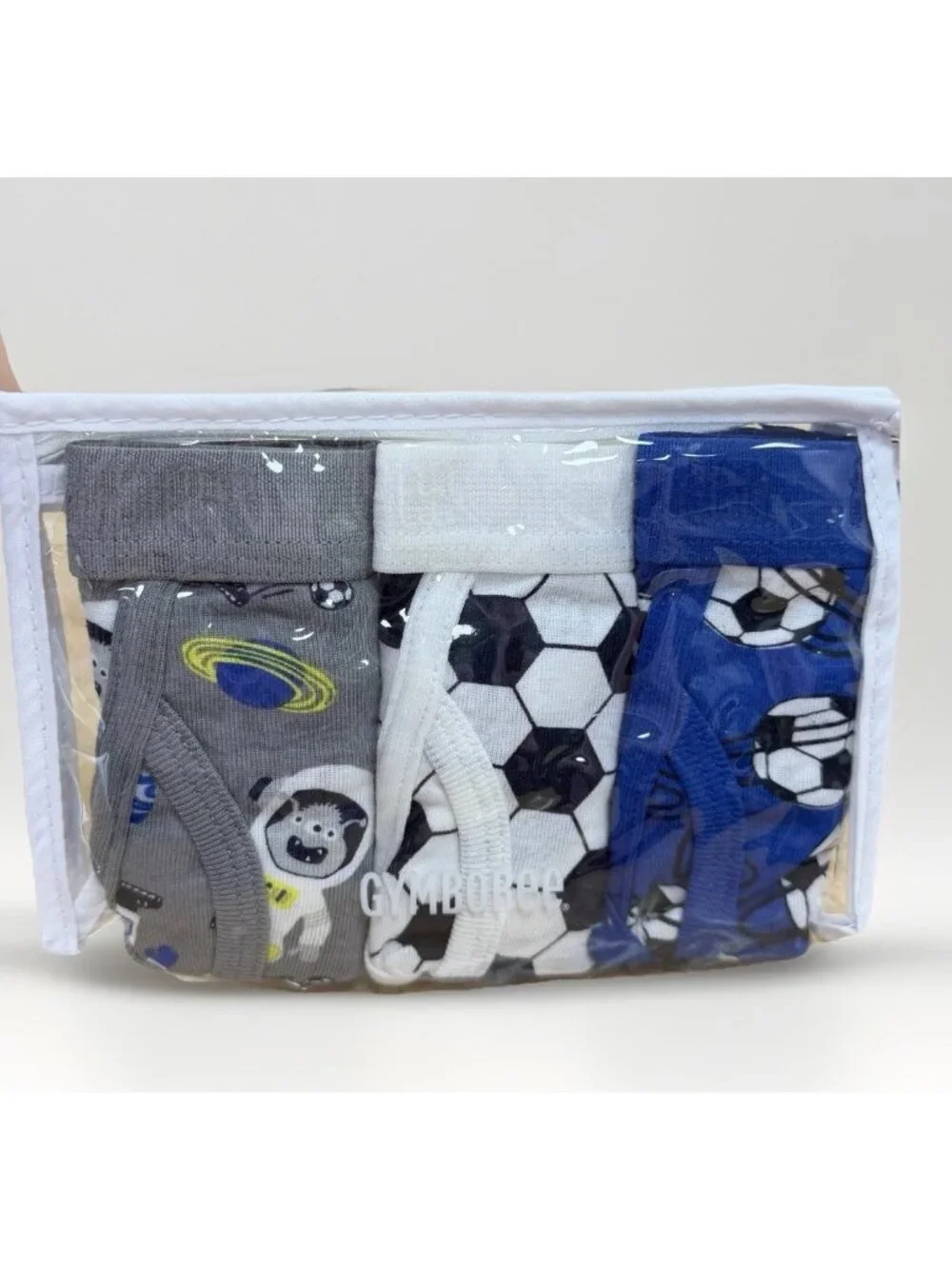 Gymboree Boy's Briefs Underwear 3-Pack size 5-6 100% Cotton Soccer Balls/Space