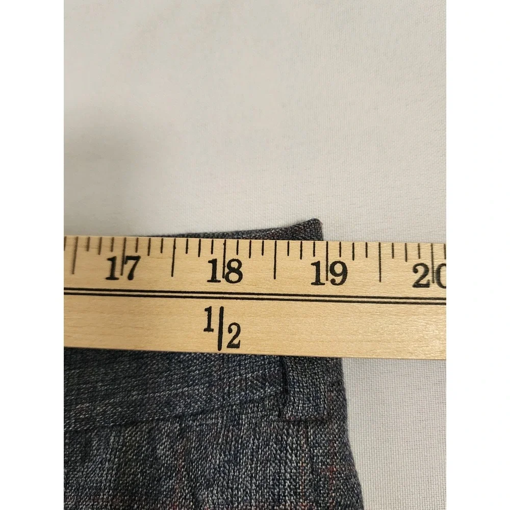 Vintage Society Brand Gray Windowpane 100% Virgin Wool 2 Pc Suit Mens 44R 37x29