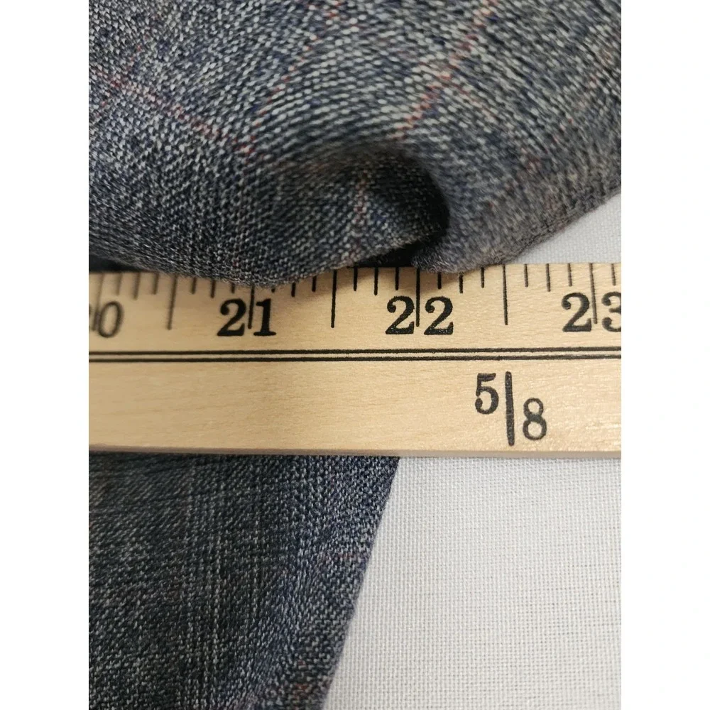 Vintage Society Brand Gray Windowpane 100% Virgin Wool 2 Pc Suit Mens 44R 37x29