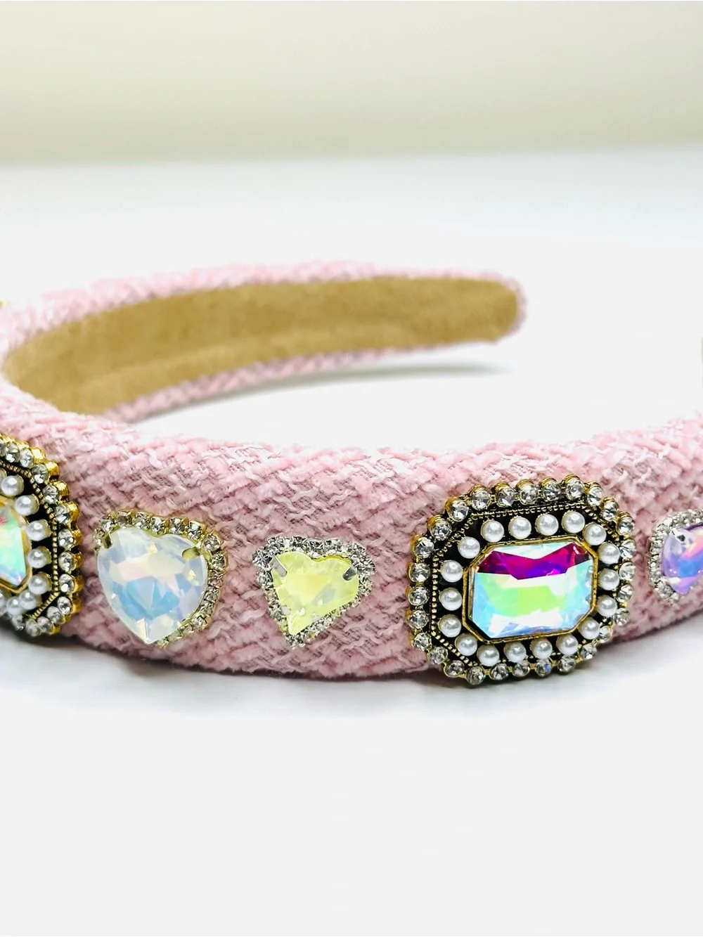 Women's Pink Jeweled Headband