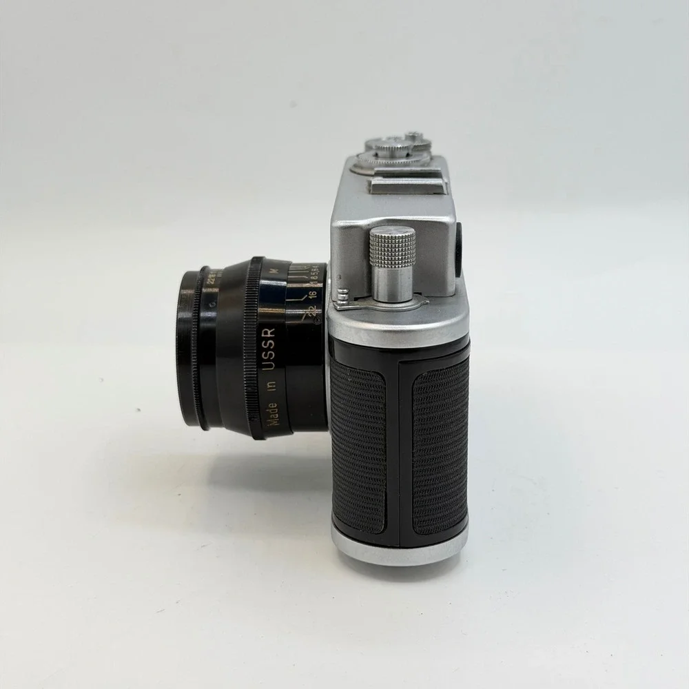 Zorki-4 35mm Rangefinder Camera W/ Jupiter-8 2/50 Lens USSR Vintage Silver Black