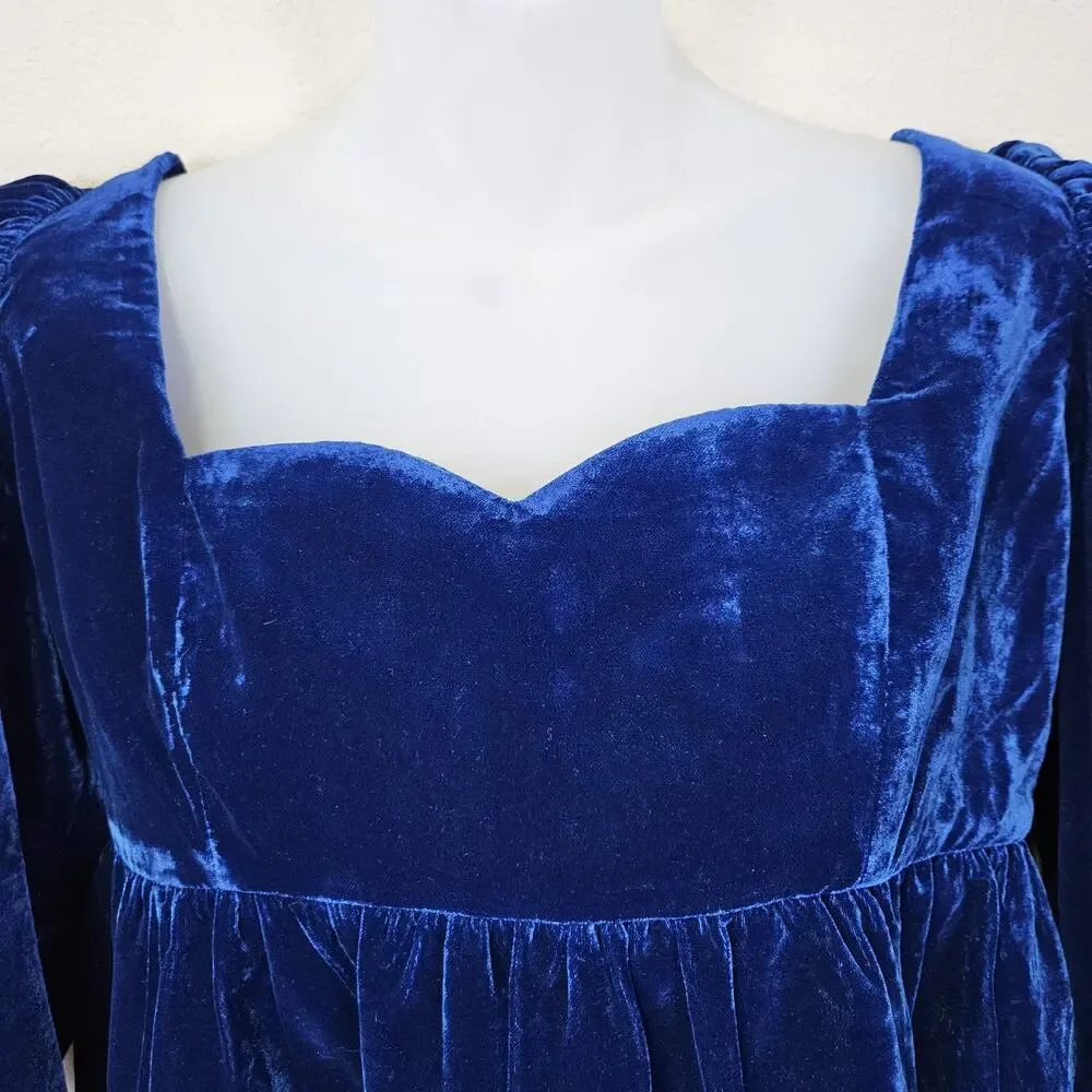 Tuckernuck Hyacinth House Sue Blouse S Velvet Regency Sweetheart Puff Sleeve